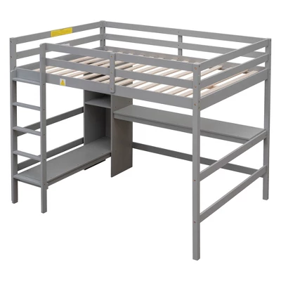 Full Size Loft Bed With Multifunction Shelves And Under-Bed Desk - ModernLuxe 8 Full Size Loft Bed With Multifunction Shelves And Under-Bed Desk - ModernLuxe - Image 6