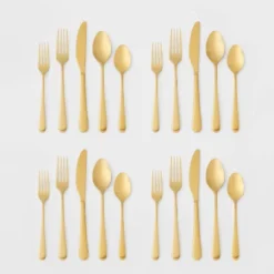 20pc Harrington Flatware Set Gold - Threshold™ -Child Home Decoration Store GUEST 83f8ea2e 2885 4bf8 9e92 e1aa54e1e88c