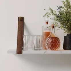 Brandon Vintage Matte Faux Marble Wall Shelf Brown - Nathan James -Child Home Decoration Store GUEST 854810bb 6ad0 45a3 a187 45090e904d8a