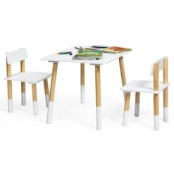 Costway Kids Wooden Table & 2 Chairs Set Children Activity Table Set -Child Home Decoration Store GUEST 870d51b7 341f 4f39 b189 fc6ee4b68087