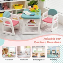 Costway 3-Piece Kids Table And Chair Set Toddler Activity Study Desk With Building Blocks 19 Costway 3-Piece Kids Table And Chair Set Toddler Activity Study Desk With Building Blocks -Child Home Decoration Store GUEST 8a106d56 6a38 4d81 9efe 8928ecf71da5