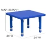 Flash Furniture 24" Square Plastic Height Adjustable Activity Table Set With 4 Chairs -Child Home Decoration Store GUEST 8c41eb85 258f 4c88 8f19 333209179b5e