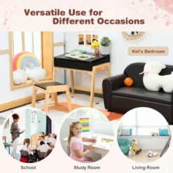 Costway Kids Table & Chair Set Wooden Activity Art Study Desk W/Storage Space 20 Costway Kids Table & Chair Set Wooden Activity Art Study Desk W/Storage Space -Child Home Decoration Store GUEST 8c68b25b 7c7a 4274 9b9d 8d88341b96b9