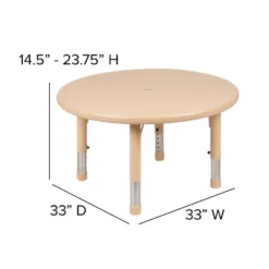 Flash Furniture 33" Round Plastic Height Adjustable Activity Table -Child Home Decoration Store GUEST 8e98eecf 5413 4c84 ba5d 6930654e011f
