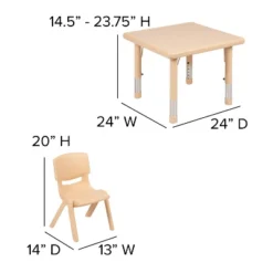 Emma And Oliver 24" Square Plastic Height Adjustable Activity Table Set With 2 Chairs 15 Emma And Oliver 24" Square Plastic Height Adjustable Activity Table Set With 2 Chairs -Child Home Decoration Store GUEST 8ed71b5b ffc0 4cd2 83c8 4463f30ce647