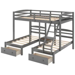 Full Over Twin & Twin Bunk Bed, Gray - ModernLuxe -Child Home Decoration Store GUEST 8fc2aee3 5261 4055 ba68 57656ba27b87