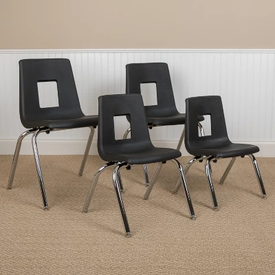 Flash Furniture Advantage 4-pack Student Stack School Chair - 16-inch 3 Flash Furniture Advantage 4-pack Student Stack School Chair - 16-inch
