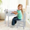 Costway Toddler Craft Table & Chair Set Kids Art Crafts Table WithPaper Roll Holder Grey/White 2 Costway Toddler Craft Table & Chair Set Kids Art Crafts Table WithPaper Roll Holder Grey/White -Child Home Decoration Store GUEST 9074cb7a 1771 45f8 b6c1 70d71eca2f0a