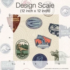 Jurassic World Badges Peel & Stick Wallpaper Beige - RoomMates -Child Home Decoration Store GUEST 9081f183 878b 4da4 9bee 3fea6c4a1a89
