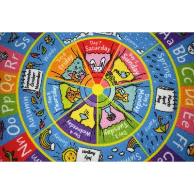 KC Cubs ABC Alphabet, Seasons, Months Days Of Week Educational Learning & Game Round Circle Rug For Kids And Children Bedrooms Playroom 5 KC Cubs ABC Alphabet, Seasons, Months Days Of Week Educational Learning & Game Round Circle Rug For Kids And Children Bedrooms Playroom - Image 3