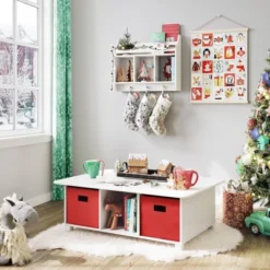 Kids' Book Nook Wall Shelf With Cubbies And Book Rack White - RiverRidge Home -Child Home Decoration Store GUEST 9306eb4e 62ed 481d 9b1e 709a72538c0c