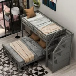 Twin Over Full Loft Bed With Staircase - ModernLuxe -Child Home Decoration Store GUEST 94fd4ed4 b547 4e80 afa7 d5979a48b72a