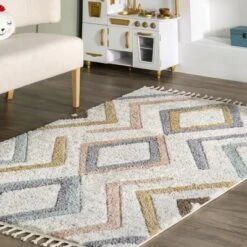 Lillie Abstract Diamond Kids Tassel Area Rug 18 Lillie Abstract Diamond Kids Tassel Area Rug -Child Home Decoration Store GUEST 9d195942 a3ff 448c 8aa9 2b77f800b66c