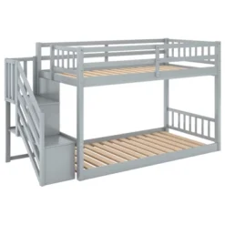 Twin Over Twin Bunk Bed With Storage Ladder - ModernLuxe -Child Home Decoration Store GUEST 9e9378a7 c404 46e3 a81b 5c53611f8bf5