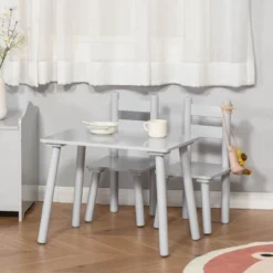 Qaba Kids Wooden Table And Chair Activity Set For Arts, Crafts, Dinning, And Reading For Toddlers Age 2 To 5 -Child Home Decoration Store GUEST 9f4ef2f2 f5f5 47b9 8860 e0829a624706