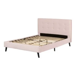 Maliza Upholstered Complete Platform Bed Pale Pink - South Shore -Child Home Decoration Store GUEST a14962a5 1191 4ad5 a65a ab7371cf717e