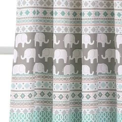 Elephant Striped Window Curtain Panels - Lush Décor -Child Home Decoration Store GUEST a174d1ea da5d 4edd ae2d e83236e4f41f