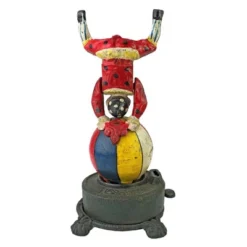 Design Toscano Spinning Acrobat Clown On Globe Authentic Iron Mechanical Bank -Child Home Decoration Store GUEST a2426497 b6fc 42fd 8ad6 1d0f3fe6ef47
