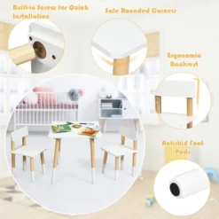 Costway Kids Wooden Table & 2 Chairs Set Children Activity Table Set -Child Home Decoration Store GUEST a37d7991 03c4 4fa4 bd00 aa142f4e54cb