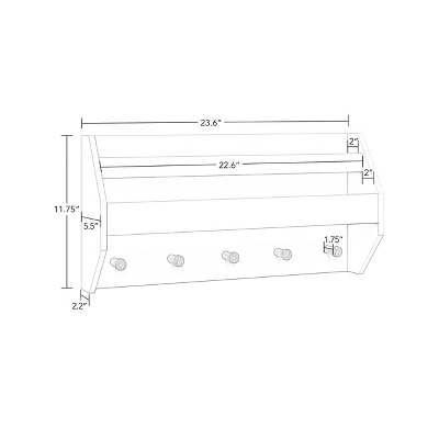 Kids' Catch-All Wall Shelf With Bookrack And Hooks White - RiverRidge Home 5 Kids' Catch-All Wall Shelf With Bookrack And Hooks White - RiverRidge Home - Image 3