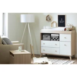 Yodi 2 Drawer Nightstand Soft Elm/White - South Shore -Child Home Decoration Store GUEST a9755bae 4bbf 4c96 bef8 1f628cfd7501