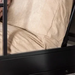 Twin Over Futon Analise Metal Bunk Bed Black - Saracina Home 14 Twin Over Futon Analise Metal Bunk Bed Black - Saracina Home -Child Home Decoration Store GUEST aa2d1e2d b75c 4bdb 9c73 1846806f43c6