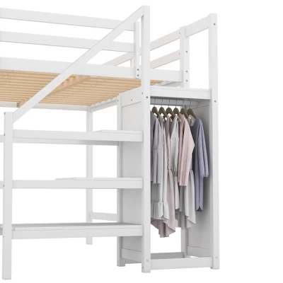Full Size Loft Bed With Built-in Storage Wardrobe And Stairs-ModernLuxe 11 Full Size Loft Bed With Built-in Storage Wardrobe And Stairs-ModernLuxe - Image 9