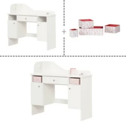 Vito Makeup Desk With Drawer Pure White/Pink - South Shore -Child Home Decoration Store GUEST ab562318 a964 4fe2 936c 5f0103f989db