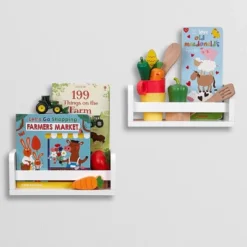 2pk Kids' 10" Floating Wall Mount Bookshelf Set White - RiverRidge Home -Child Home Decoration Store GUEST adee4863 3a76 44ff 9c2f 65d41d614452