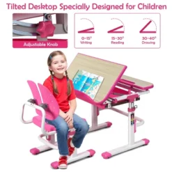 Costway Children Desk Chair Set Adjustable Study Table Drawer Winged Backrest Chair 16 Costway Children Desk Chair Set Adjustable Study Table Drawer Winged Backrest Chair -Child Home Decoration Store GUEST aee8a052 8049 4cfa 9bf1 d38880088c9c