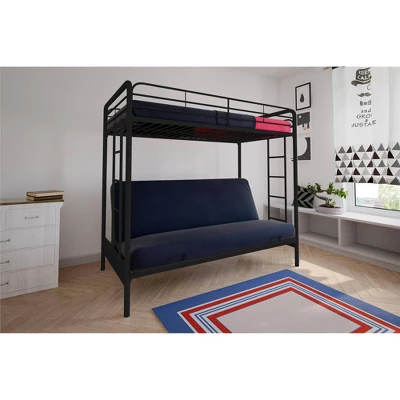 Twin Over Futon Leonora Metal Bunk Bed - Room & Joy 5 Twin Over Futon Leonora Metal Bunk Bed - Room & Joy - Image 3