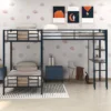 L-Shaped Twin Over Twin Bunk Bed With Twin Size Loft Bed With Desk And Shelf , Brown - ModernLuxe 2 L-Shaped Twin Over Twin Bunk Bed With Twin Size Loft Bed With Desk And Shelf , Brown - ModernLuxe -Child Home Decoration Store GUEST b161a129 55a5 460a 8de3 7a467d6bec1a