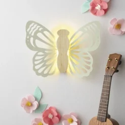 Butterfly Wood Lit Kids' Wall Decor Cream - Pillowfort™ -Child Home Decoration Store GUEST b3cbb6e1 bc0c 4879 995b 9742aeb143db
