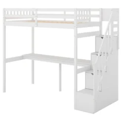 Twin Size Loft Bed With Storage Staircase And Built-in Desk-ModernLuxe -Child Home Decoration Store GUEST b450d77c 6546 48ad a983 c317c90f9f59
