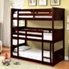 HOMES: Inside + Out Triple Twin Kids' Reece Bunk Bed Dark Walnut - IoHOMES -Child Home Decoration Store GUEST b4514723 9aa2 4c9a 94c8 0b17f01a7e09