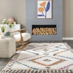 NuLOOM Lilou Moroccan Kids Tassel Area Rug -Child Home Decoration Store GUEST b4c4ddd6 e1c8 4501 87c8 2e0bbfe39a17