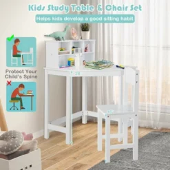 Costway Kids Corner Desk & Chair Set Wooden Study Writing Workstation With Storage & Hutch 17 Costway Kids Corner Desk & Chair Set Wooden Study Writing Workstation With Storage & Hutch -Child Home Decoration Store GUEST b5e0822d f3f7 48e6 bb90 1eb05b43e364