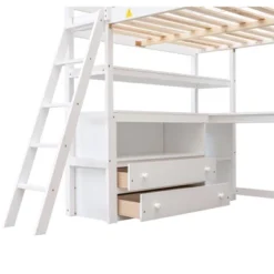 Full Size Loft Bed With Desk, Shelf And Two Built-in Drawers - ModernLuxe 20 Full Size Loft Bed With Desk, Shelf And Two Built-in Drawers - ModernLuxe -Child Home Decoration Store GUEST b703ccc7 6914 45bd bede 2e8f321697d7