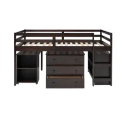 Low Twin Loft Bed With Cabinet And Rolling Portable Desk - ModernLuxe -Child Home Decoration Store GUEST b762ae18 fb72 457f a658 f00275f2ff4a