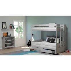 Twin To King Augusta Extending Day Bed With Bunk Bed And Storage Drawers Dove Gray - Alaterre Furniture -Child Home Decoration Store GUEST b80c9d57 a6b0 408e a9a2 6516c73a834a