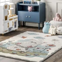 NuLOOM Edine Whimsical Hippo Kids Area Rug -Child Home Decoration Store GUEST b9cfb920 d4ed 4275 a7f1 d968fbb0f8b9