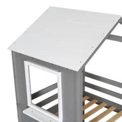 Twin Over Twin Wood Bunk Bed With Roof, Window, Guardrail, And Ladder-ModernLuxe 20 Twin Over Twin Wood Bunk Bed With Roof, Window, Guardrail, And Ladder-ModernLuxe -Child Home Decoration Store GUEST ba533cb5 d588 462b b69e 4bfc3cabbd39