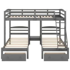 Full Over Twin & Twin Bunk Bed, Gray - ModernLuxe -Child Home Decoration Store GUEST bad49588 8cfb 4daf b1fa 17fb428720eb