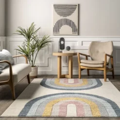 NuLOOM Jerri Double Half Rainbow Kids Area Rug -Child Home Decoration Store GUEST bc83c71e e7d2 4ae5 86f0 2e645398e5f6