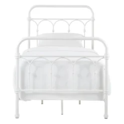 Twin Caledonia Metal Bed Antique White - Inspire Q -Child Home Decoration Store GUEST bcc4a1ed ca5c 4c91 8d42 c6e45369a5d0
