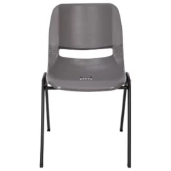 Flash Furniture HERCULES Series 661 Lb. Capacity Gray Ergonomic Shell Stack Chair With Black Frame And 16'' Seat Height, Set Of 5 -Child Home Decoration Store GUEST bcd554c3 77f4 4f95 8ff5 7cfd2abda83c