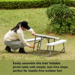 Foldable White Kids' Picnic Table Bench Outdoor Portable Children's Backyard Table, Crafting, Dining, And Playtime Patio Table 19 Foldable White Kids' Picnic Table Bench Outdoor Portable Children's Backyard Table, Crafting, Dining, And Playtime Patio Table -Child Home Decoration Store GUEST be2ac2df d180 4b2a ba06 71da9fcab200