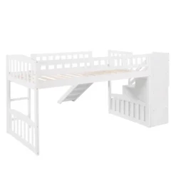 Twin Size Loft Bed With Two Drawers And Slides - ModernLuxe -Child Home Decoration Store GUEST bf3c1134 8cb1 40e7 bb8a 6025c09891d7