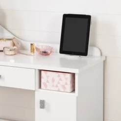 Tiara Makeup Desk Pure White - South Shore -Child Home Decoration Store GUEST c1981a5b 7efb 4c37 aff9 f26f2d39460e