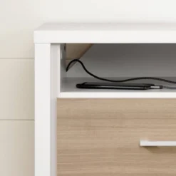 Munich 2 Drawer Nightstand - White/Soft Elm - South Shore -Child Home Decoration Store GUEST c5b22852 0d9a 4312 afe0 1c2cc834a6b1